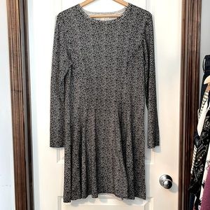 Michael Kors, Black And White Long Sleeve Dress XL